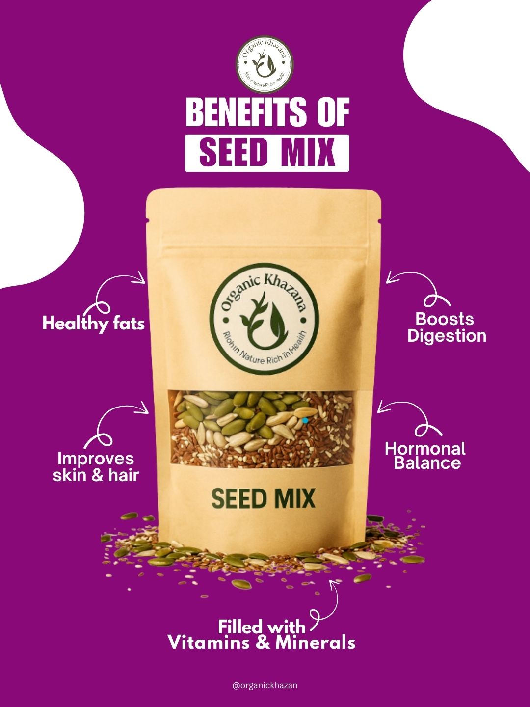 Seed Mix by Organic Khazana – Pure, Powerful, Natural